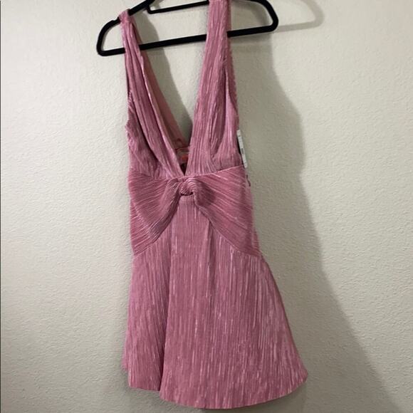 Free People Twist & Shout Plunging Mini Dress - Picture 4 of 12